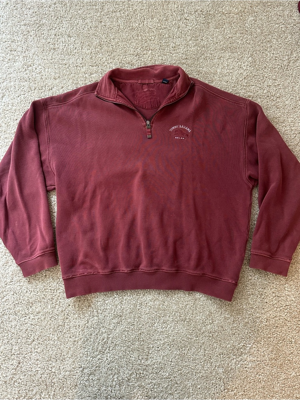 Tommy Bahama Men's Zip-Up Sweater in Wine
